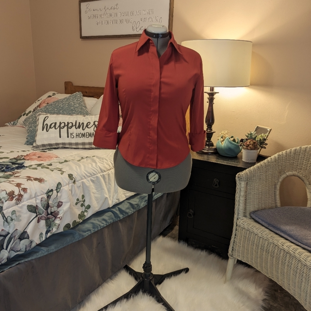Medium redish button down dress shirt